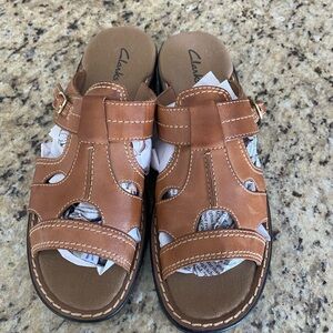 Clarks Brown Leather Sandals